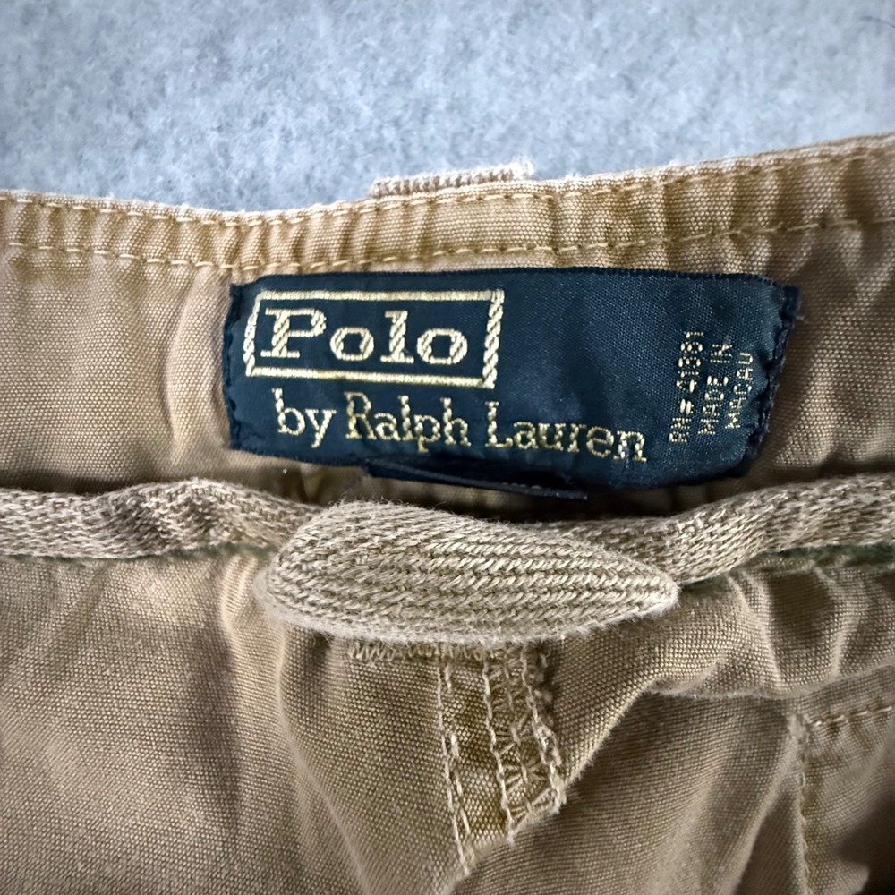 Vintage Polo Ralph Lauren Cargo Pants Mens 36x32 Tan Khaki Military Paratrooper - Picture 2 of 12